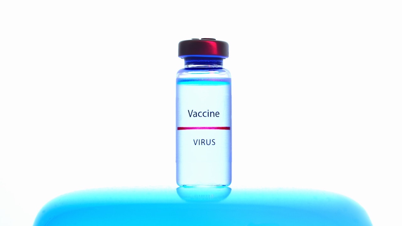Close-up of a vial of vaccine